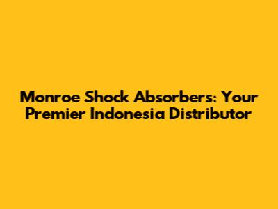 Monroe Shock Absorbers: Your Premier Indonesia Distributor