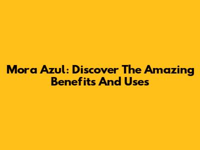 Mora Azul: Discover The Amazing Benefits And Uses