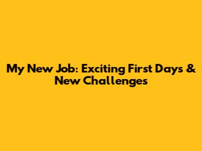 My New Job: Exciting First Days & New Challenges