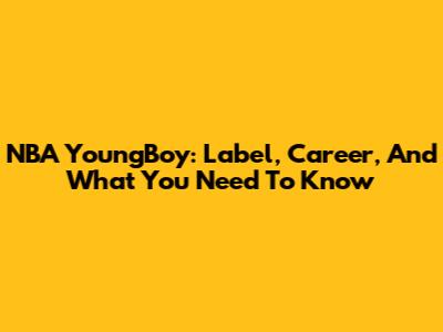 NBA YoungBoy: Label, Career, And What You Need To Know