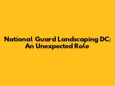 National Guard Landscaping DC: An Unexpected Role