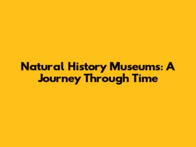 Natural History Museums: A Journey Through Time