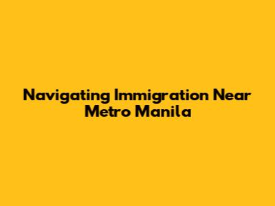 Navigating Immigration Near Metro Manila