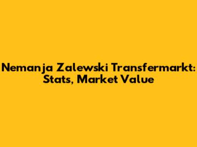 Nemanja Zalewski Transfermarkt: Stats, Market Value