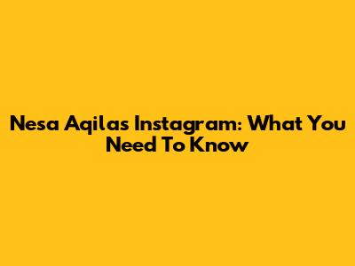 Nesa Aqila's Instagram: What You Need To Know