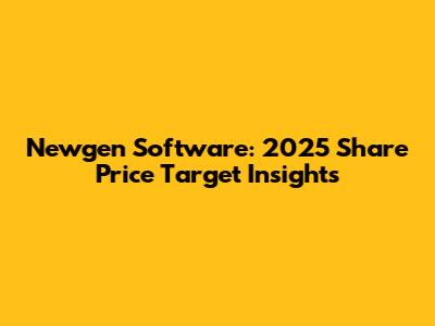 Newgen Software: 2025 Share Price Target Insights