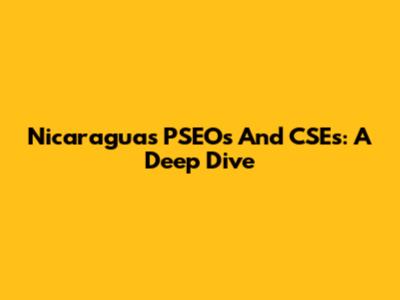 Nicaragua's PSEOs And CSEs: A Deep Dive