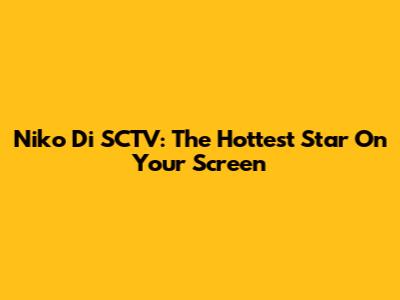 Niko Di SCTV: The Hottest Star On Your Screen