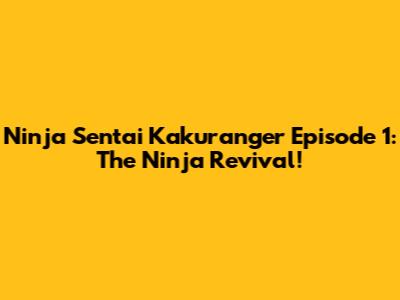Ninja Sentai Kakuranger Episode 1: The Ninja Revival!