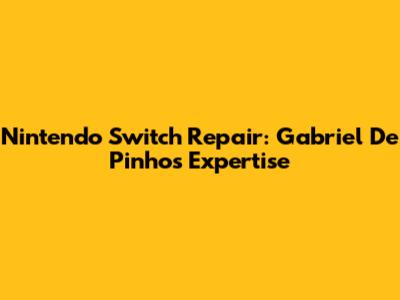 Nintendo Switch Repair: Gabriel De Pinho's Expertise