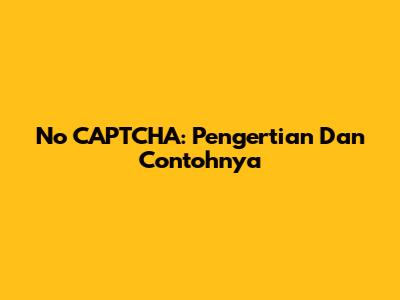 No CAPTCHA: Pengertian Dan Contohnya