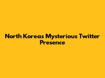 North Korea's Mysterious Twitter Presence