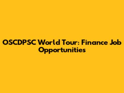 OSCDPSC World Tour: Finance Job Opportunities