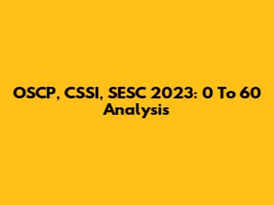 OSCP, CSSI, SESC 2023: 0 To 60 Analysis