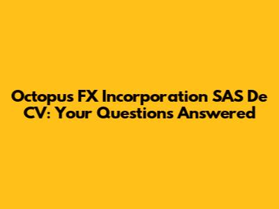 Octopus FX Incorporation SAS De CV: Your Questions Answered