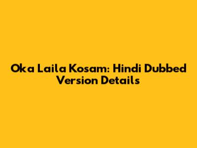 Oka Laila Kosam: Hindi Dubbed Version Details