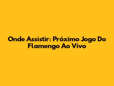 Onde Assistir: Próximo Jogo Do Flamengo Ao Vivo