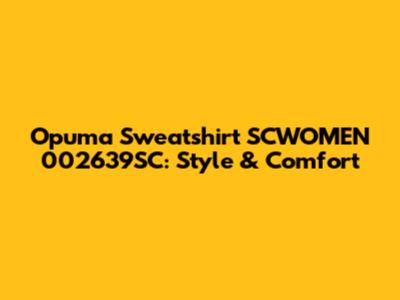 Opuma Sweatshirt SCWOMEN 002639SC: Style & Comfort