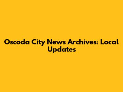 Oscoda City News Archives: Local Updates