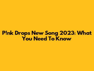 P!nk Drops New Song 2023: What You Need To Know