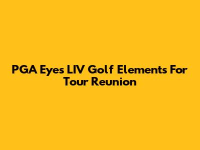 PGA Eyes LIV Golf Elements For Tour Reunion
