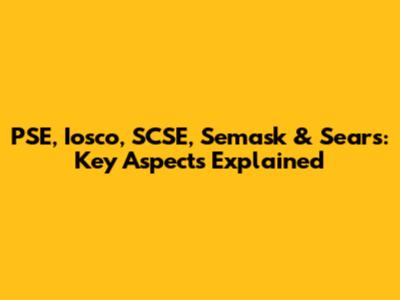 PSE, Iosco, SCSE, Semask & Sears: Key Aspects Explained