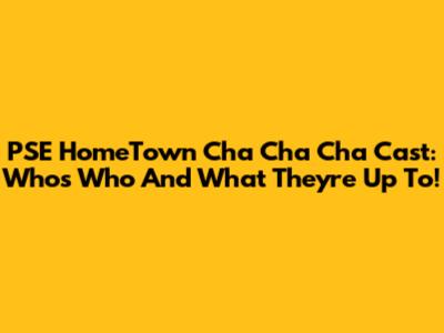 PSE HomeTown Cha Cha Cha Cast: Who's Who And What They're Up To!