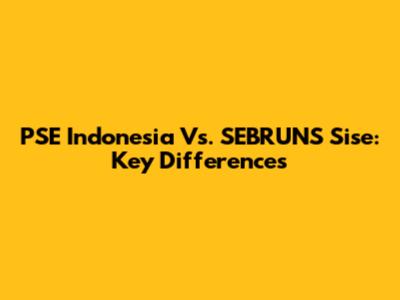 PSE Indonesia Vs. SEBRUNS Sise: Key Differences