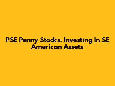 PSE Penny Stocks: Investing In SE American Assets