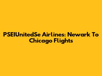 PSEIUnitedSe Airlines: Newark To Chicago Flights