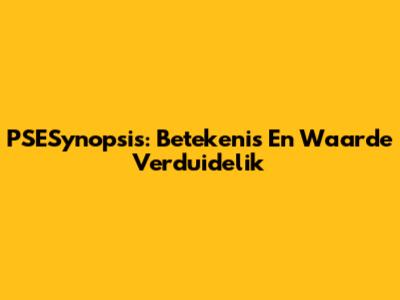 PSESynopsis: Betekenis En Waarde Verduidelik