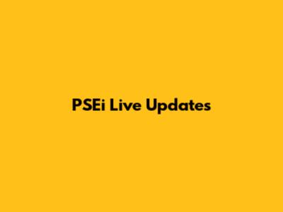 PSEi Live Updates