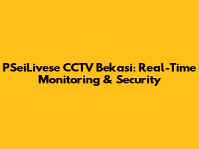PSeiLivese CCTV Bekasi: Real-Time Monitoring & Security