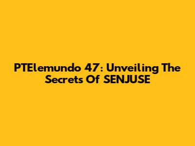 PTElemundo 47: Unveiling The Secrets Of SENJUSE