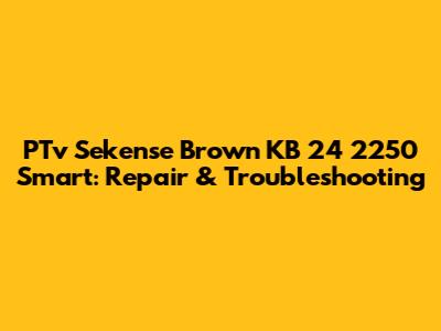 PTv Sekense Brown KB 24 2250 Smart: Repair & Troubleshooting