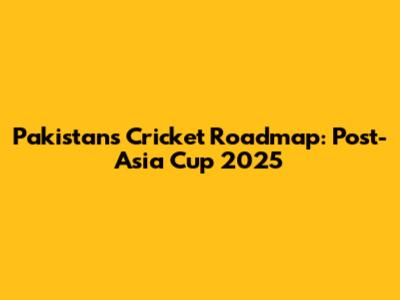 Pakistan's Cricket Roadmap: Post-Asia Cup 2025