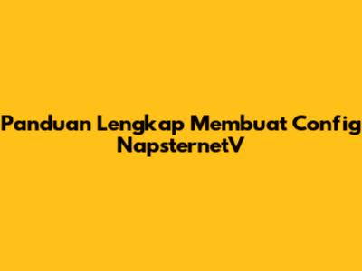 Panduan Lengkap Membuat Config NapsternetV