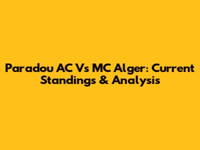 Paradou AC Vs MC Alger: Current Standings & Analysis