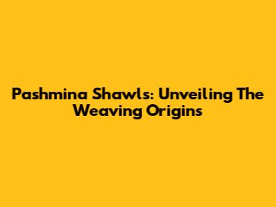 Pashmina Shawls: Unveiling The Weaving Origins