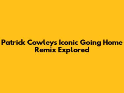 Patrick Cowley's Iconic 'Going Home' Remix Explored