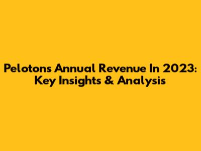 Peloton's Annual Revenue In 2023: Key Insights & Analysis