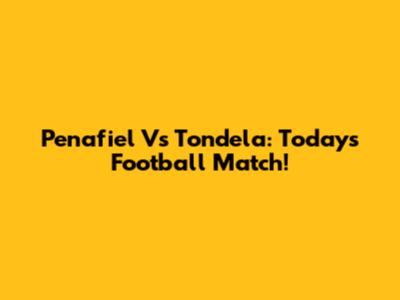 Penafiel Vs Tondela: Today's Football Match!