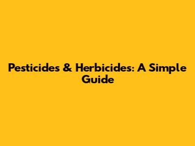 Pesticides & Herbicides: A Simple Guide