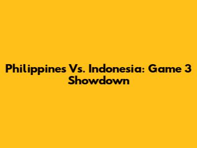 Philippines Vs. Indonesia: Game 3 Showdown