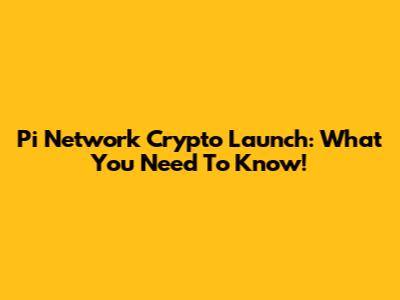 Pi Network Crypto Launch: What You Need To Know!