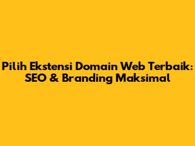 Pilih Ekstensi Domain Web Terbaik: SEO & Branding Maksimal