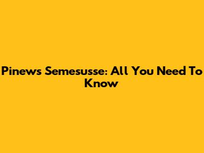 Pinews Semesusse: All You Need To Know