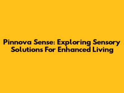 Pinnova Sense: Exploring Sensory Solutions For Enhanced Living