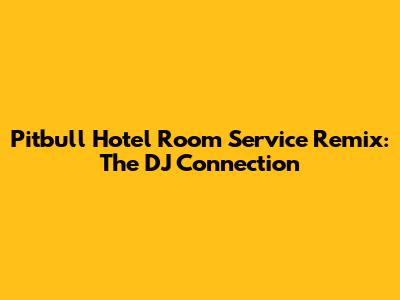 Pitbull Hotel Room Service Remix: The DJ Connection