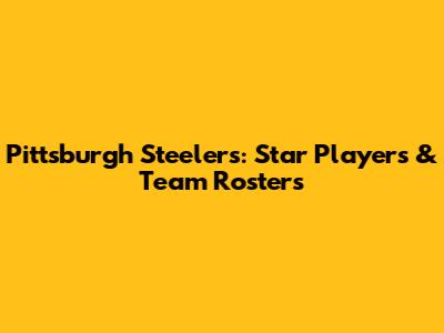 Pittsburgh Steelers: Star Players & Team Rosters